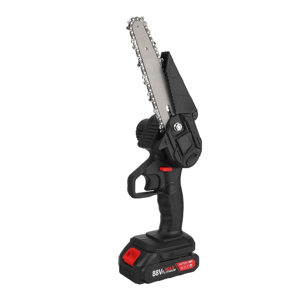 Mini 6 Inches Electric Chainsaw 88V Battery Woodworking Pruning Chainsaw One Hand Garden Logging Saw Power Tool 3000W
