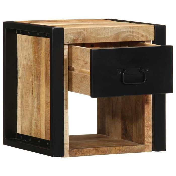VidaXL Tables de chevet 2 pcs 40x35x40 cm bois de manguier massif brut, armoire de lit, meuble de chambre à coucher, table 4015951