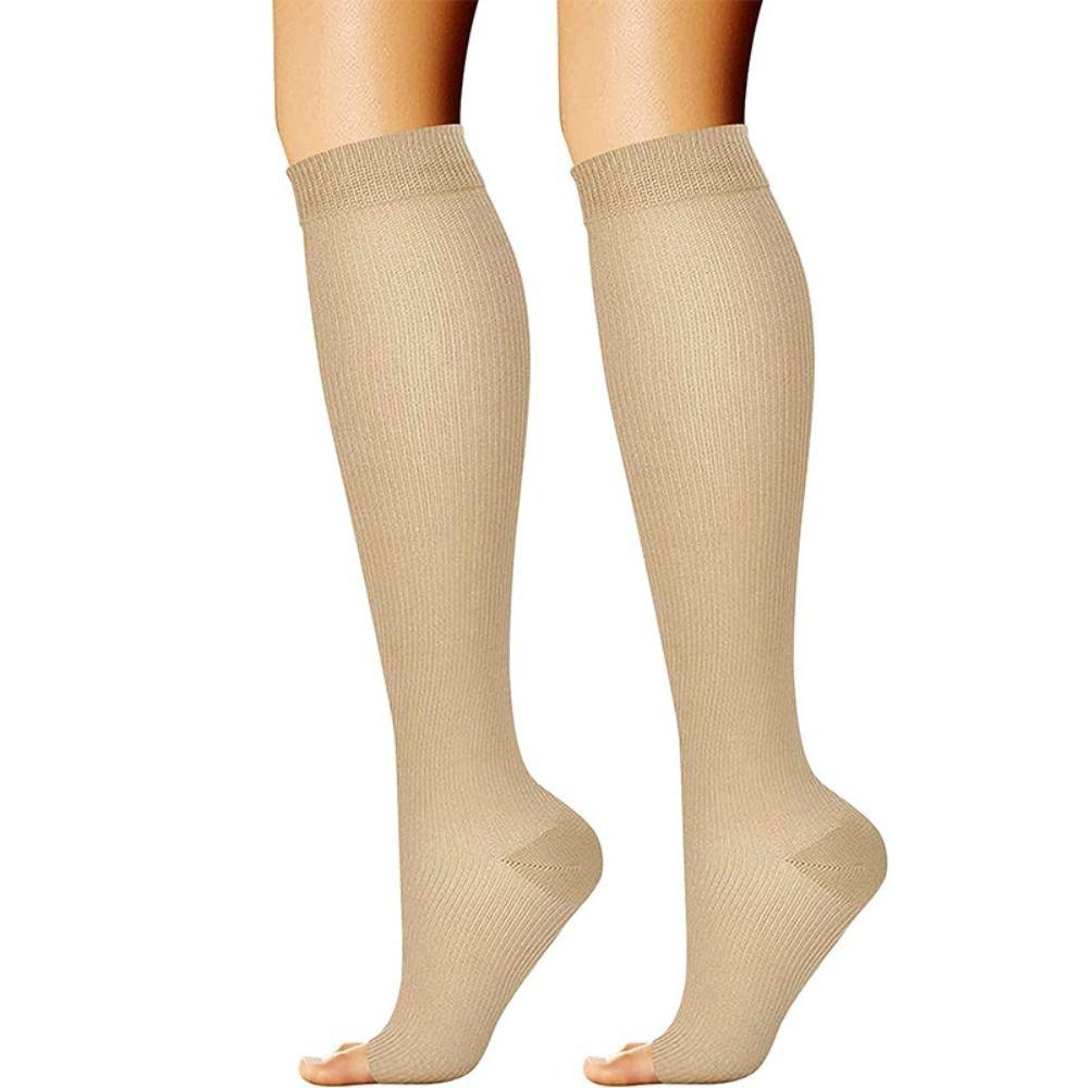 S/M/L/XL/XXL Compression Socks Open Toe Medical Sports Compression Socks Nylon Knee High Compression Sox For Women & Men