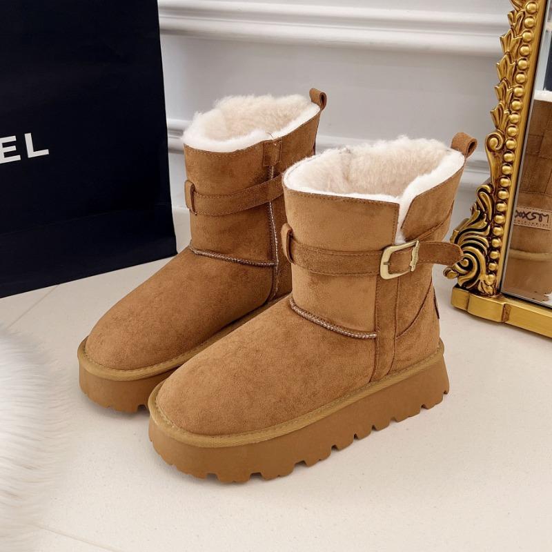 Winter New Snow Boots Non-slip and Snow-proof Comfortable Belt Buckle Outdoor Travel Versatile Student Cotton Shoes