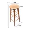Creative European Solid Wood High Bar Stool, Simple Milk Tea Shop Chair