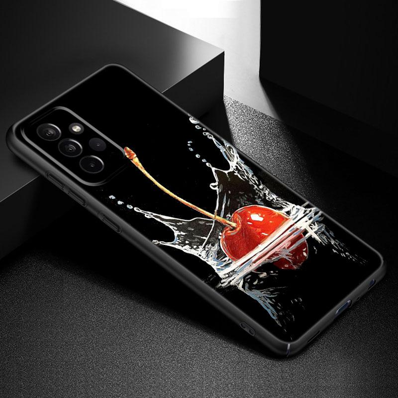 

Чехол для телефона «Красная вишня» для Samsung Galaxy A21 A30 A50 A52 S A13 A22 A32 A33 A53 A73 5G A11 A12 A31 A51 A70 A71 A72, черный чехол Samsung A71