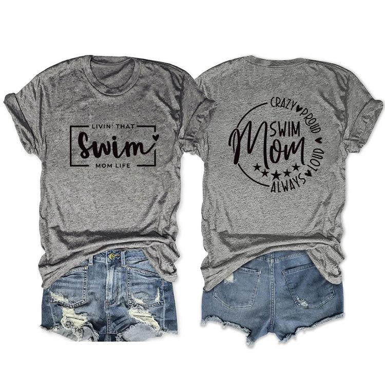Casual T-shirt Double-sided alphabet print short-sleeved top