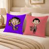 Cartoon M-Mr. BeanS Cushion Cover Double-Sided Printed Pillow Cover Hypoallergenic Dust-Mite Proof