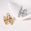 Stainless Steel Silver Color Rings for Women Punk Geometric Metal Irregular Chain Open Rings Hiphop Simple Jewelry Accessories