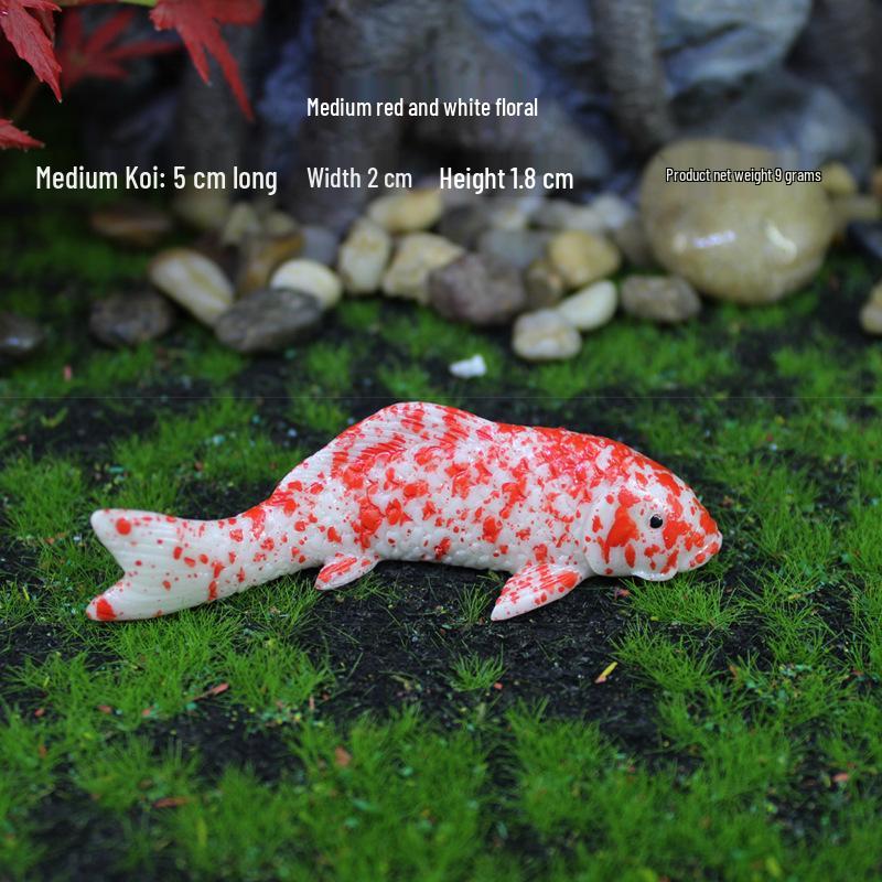 Realistic Koi Fish Micro Landscape Aquarium Ornament Resin Figurines