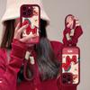 Plush Pony Lanyard Suitable for Apple 17 New Year Mobile Phone Case Iphone15promax Sheepskin 16 Silicone 14 Women