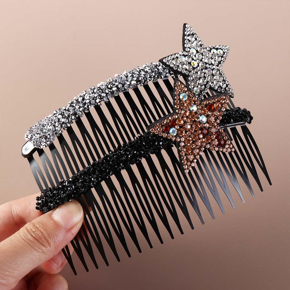 Acrylic Invisible Extra Hair Holder Teeth Broken Hair Comb Cute Rhinestone Star Hair Comb  Children