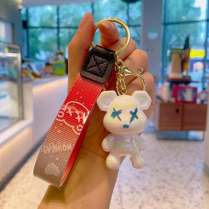 Acryl Cartoon Graffiti Bär Schlüsselanhänger Kreative Puppe Damen Taschenanhänger Niedlicher Auto Schlüsselanhänger Weihnachts Geburtstagsgeschenk