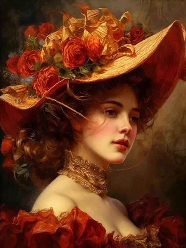 Diamond Painting New Collection 2024 Noble and Elegant Woman Diy Full Square Round Drill Rhinestone Embroidery Hat Girl Mosaic Cross Stitch Kits