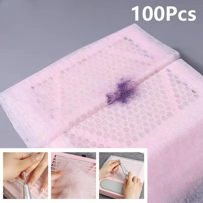 100 sheets Nail Filter Paper Non WovenUltrathin Replace Dust Collector White Manicure Vacuum Salon Cleaning Practical Disposable