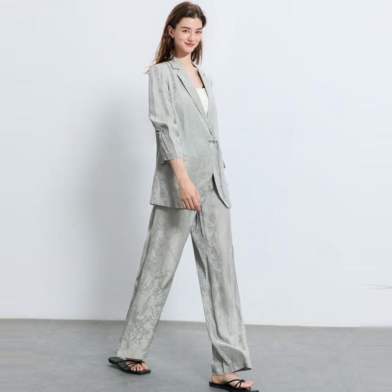 Sancai Acetate Blend Straight-Leg Casual Pants