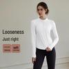 Women's Reflective Long Sleeve Yoga T-shirt - Night Run Fitness Top with Half-Zip Style for Autumn Running and Training