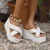 Platform Wedge Slippers Women Outside Shoes Riband Butterfly Knot Sandals Summer Beach Flip Flop Slides Women Bohemian Shoes