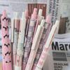 6pcs of Popular Cross-Border Pink Bow Ins High-Value Click Pens, Fast-Drying and Smooth for Students