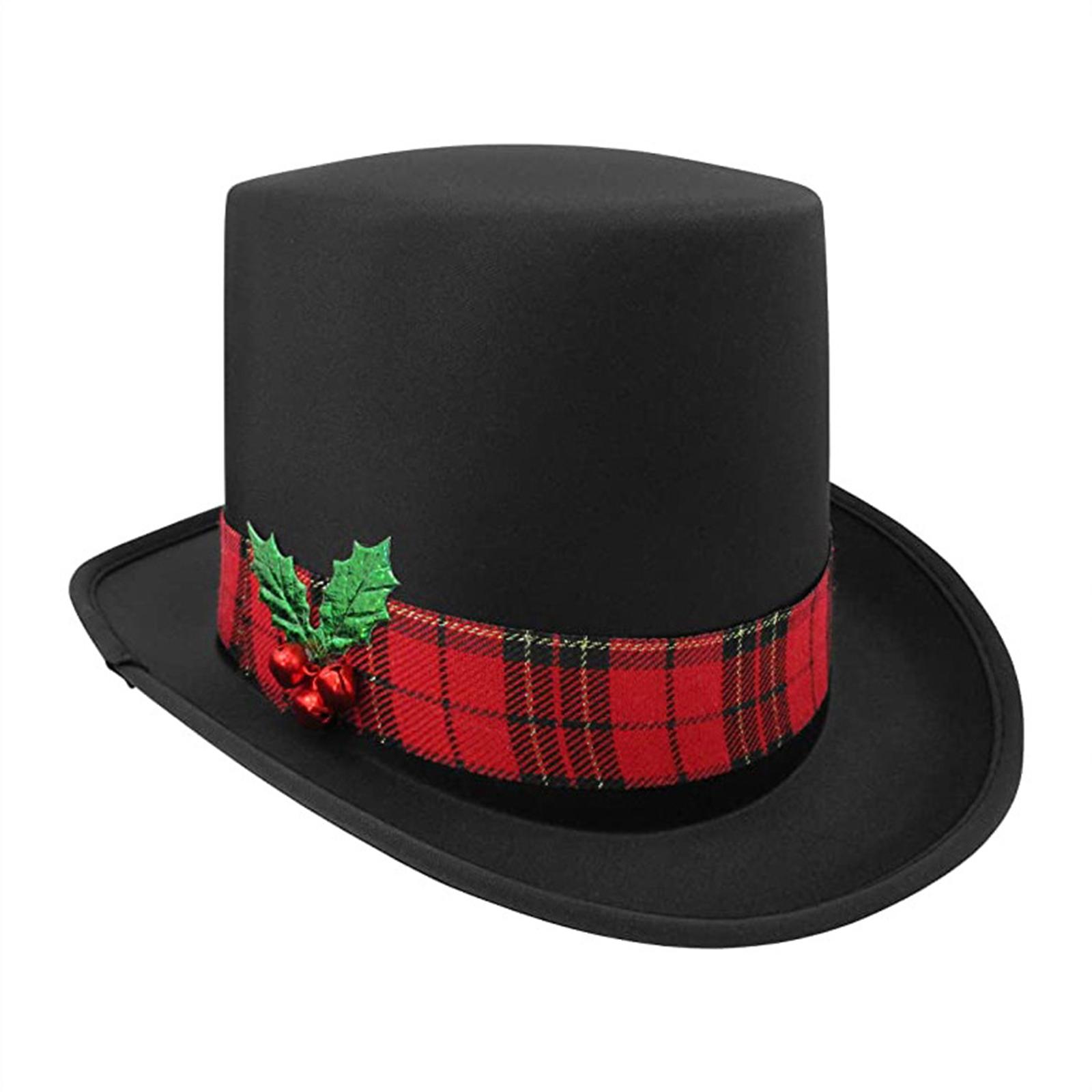 

Classic Black Christmas Hat for Festive Celebrations Duable Fabric Adjustable Size Suitable for Adults and Kids чорний