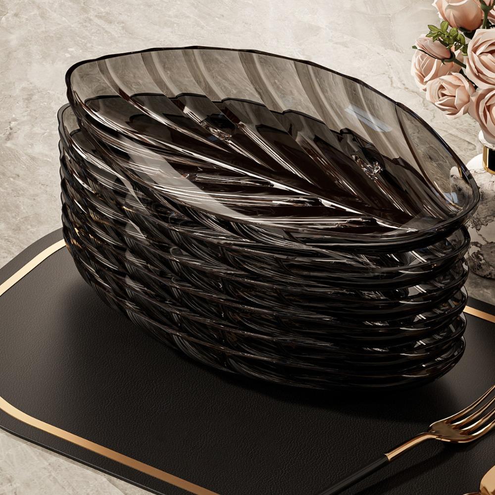 Thickened Candy Tray Transparent Bone-spitting Plate Easy To Clean Food Platter  Dinning Table