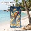 Christmas atmosphere Custom Name Printed Beach Towel Personalized Soft Towel For Swimming Beach Travel