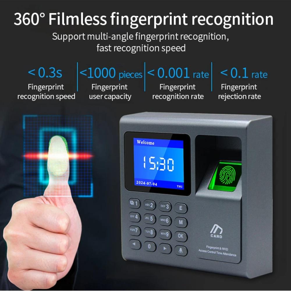 Mini Biometric Fingerprint Access Control 125khz RFID Reader 1000 User USB Time Recorder Attendance Employee Terminal