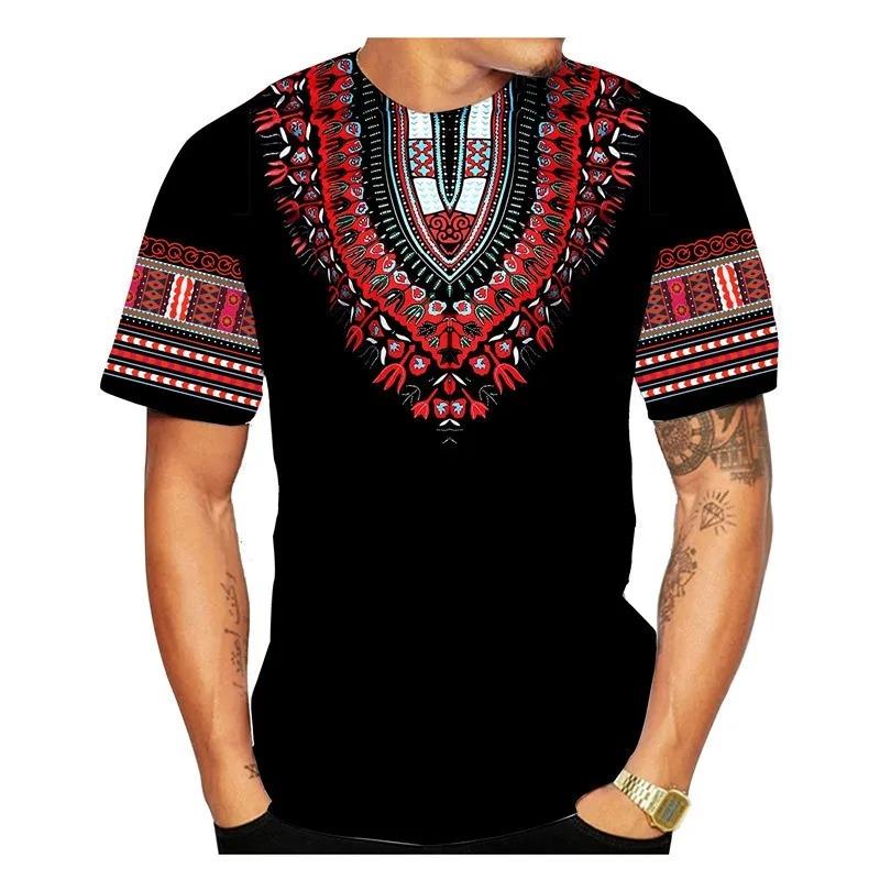 

Summer Men s Vintage T-shirt Ethnic Style Printed Top Street Fashion O-Neck Short Sleeve Leisure Holiday 4XL
