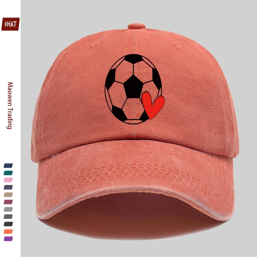 Pc Fußballmutter Aufdruck Baseballkappe Niedliches Herzmuster Dekor Hut Bequem Leicht Papa Hut Verstellbarer Riemen Trucker Sonnen H