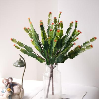 13 Inch Artificial Cactus with Purple Flowers Realistic Unpotted Fake Cactus Plant for DIY Flower Arrangement Outdoor Indoor Garden Home Decor