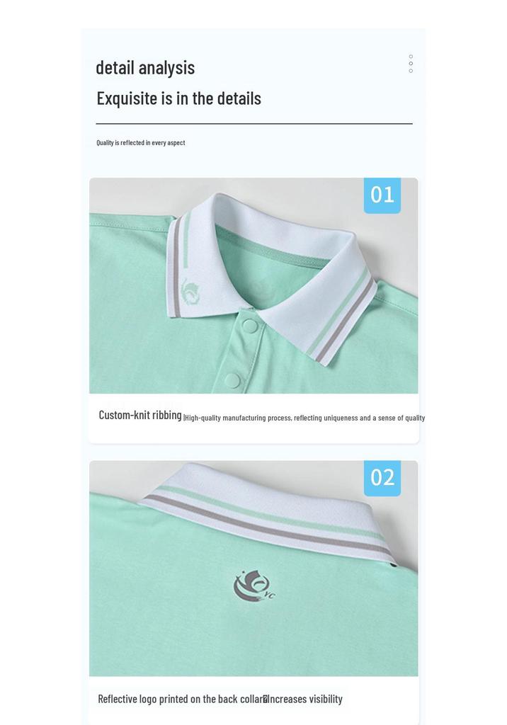 Yichun City, Jiangxi Province School Uniforms - Summer Short-Sleeved Polo for Kindergarten and Primary/Secondary Students