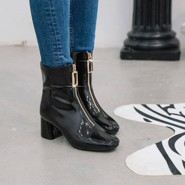 

Осенние короткие сапоги на среднем каблуке с молнией спереди, большие ботинки martin, женские ботинки, женская обувь