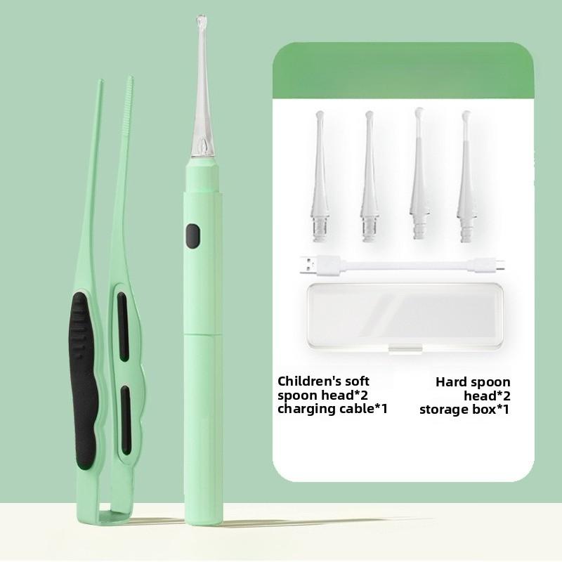 Luminous Ear Cleaner Set LED Light Earwax Clip Ear Wax Removal Silicone Earscoop Picking Tweezers Ear Care Tool USB Charging