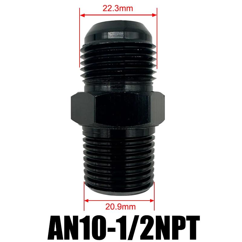 4AN 6AN 8AN 10AN 12AN To 1/2" 1/4" 1/8" 3/8" 3/4" NPT Oil Cooler Adapter Male Straight Fuel Hose Pipe Tube Thread Flare Fitting