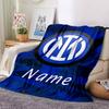Personalisierbare Decke mit Name, Inter Mailand, Weich & Warm, für Sofa, Büro, Bett, Reise, Mittagspause, Geschenk, Geeignet für Alle Jahreszeiten