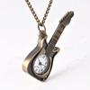 Antique Bronze Guitar Pendant Pocket Watch 8892