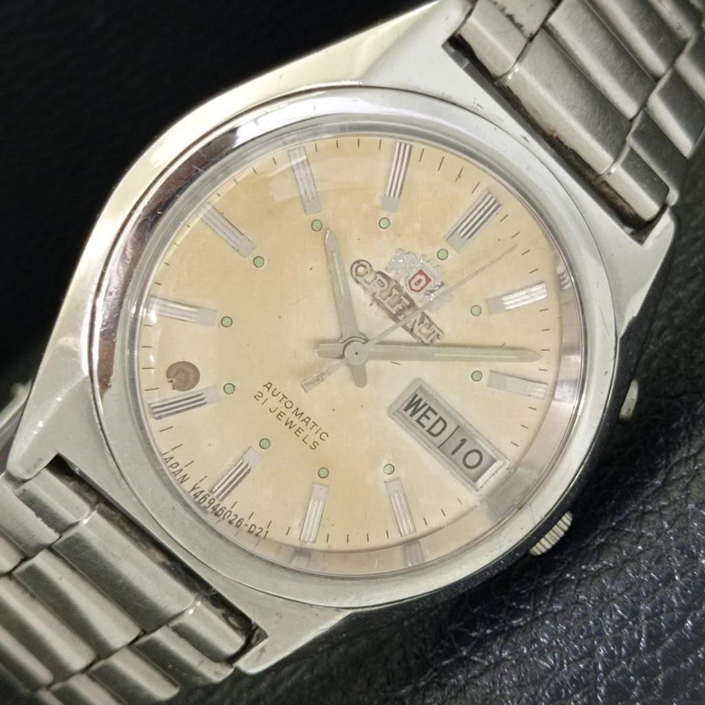 

ОРИГИНАЛЬНЫЕ ВИНТАЖНЫЕ МУЖСКИЕ ЧАСЫ ORIENT AUTOMATIC 46941 ЯПОНИЯ С ОРИГИНАЛЬНЫМ ЦИФЕРБЛАТОМ a700734-5 R204-a700734