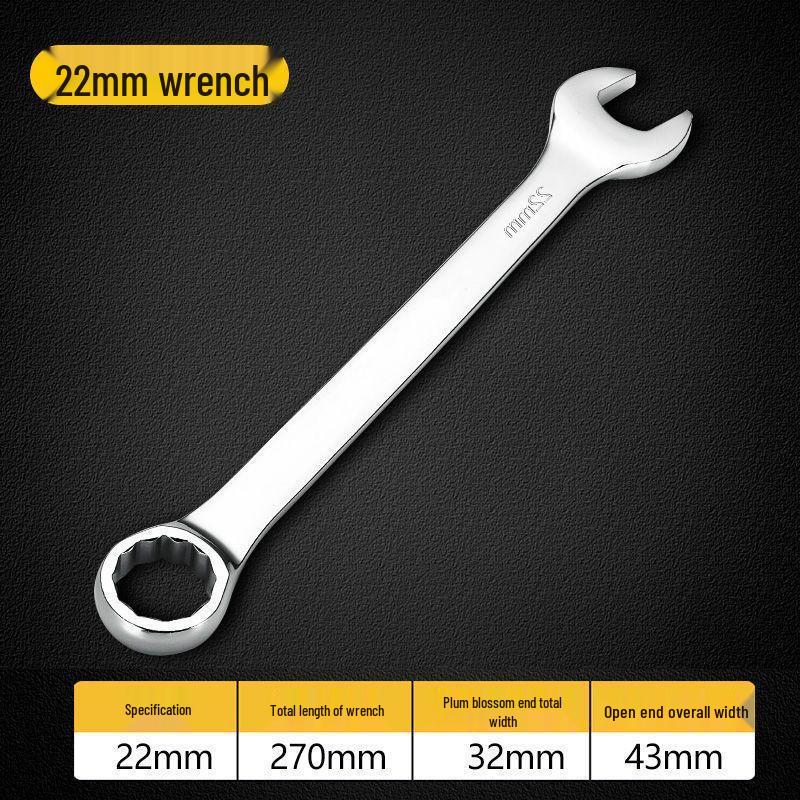 Metric Dual-Purpose Box-End & Open-End Wrench for Auto Repair