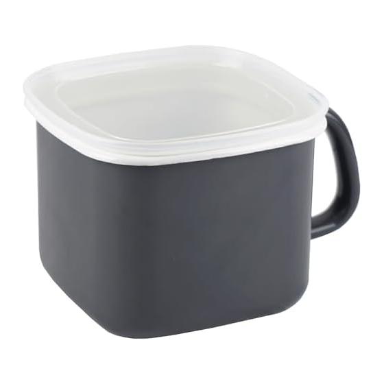 [Эксклюзивно на Amazon.co.jp] Эмалированный квадратный горшок для мисо Fuji Enamel, цвет Cool Gray, AMZ-KP.CG