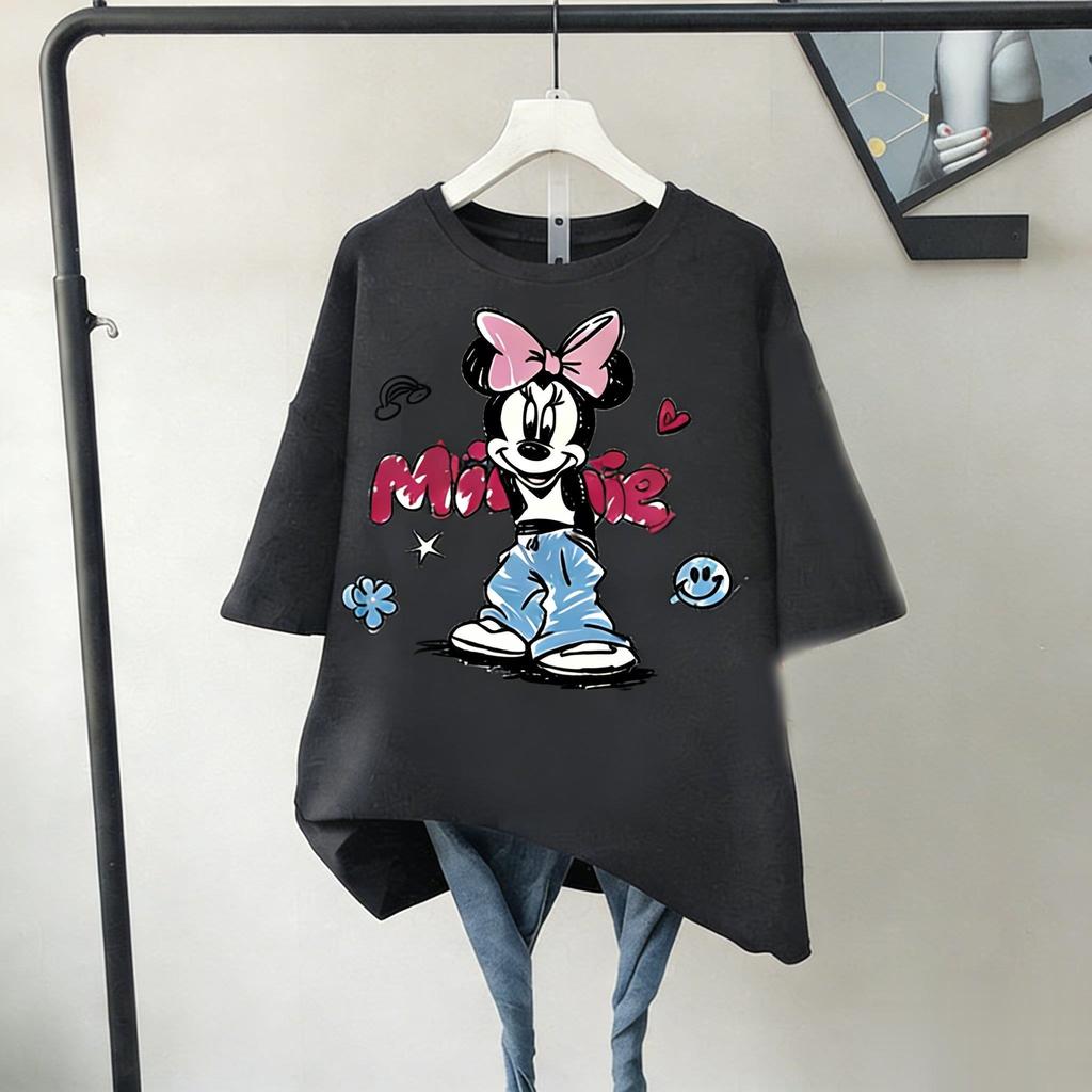 Disney Minnie Mouse T Shirt Women Man Cute Cartoon Graphic Print Short Sleeve Tee Summer Casual Tops 2025 Fashion Y2k Clothes