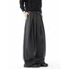 Old Money Style Deconstructed Woolen Trousers for Men, Winter Heavyweight Vintage Warm Wide-Leg Long Pants, High Street Pleated Casual Pants