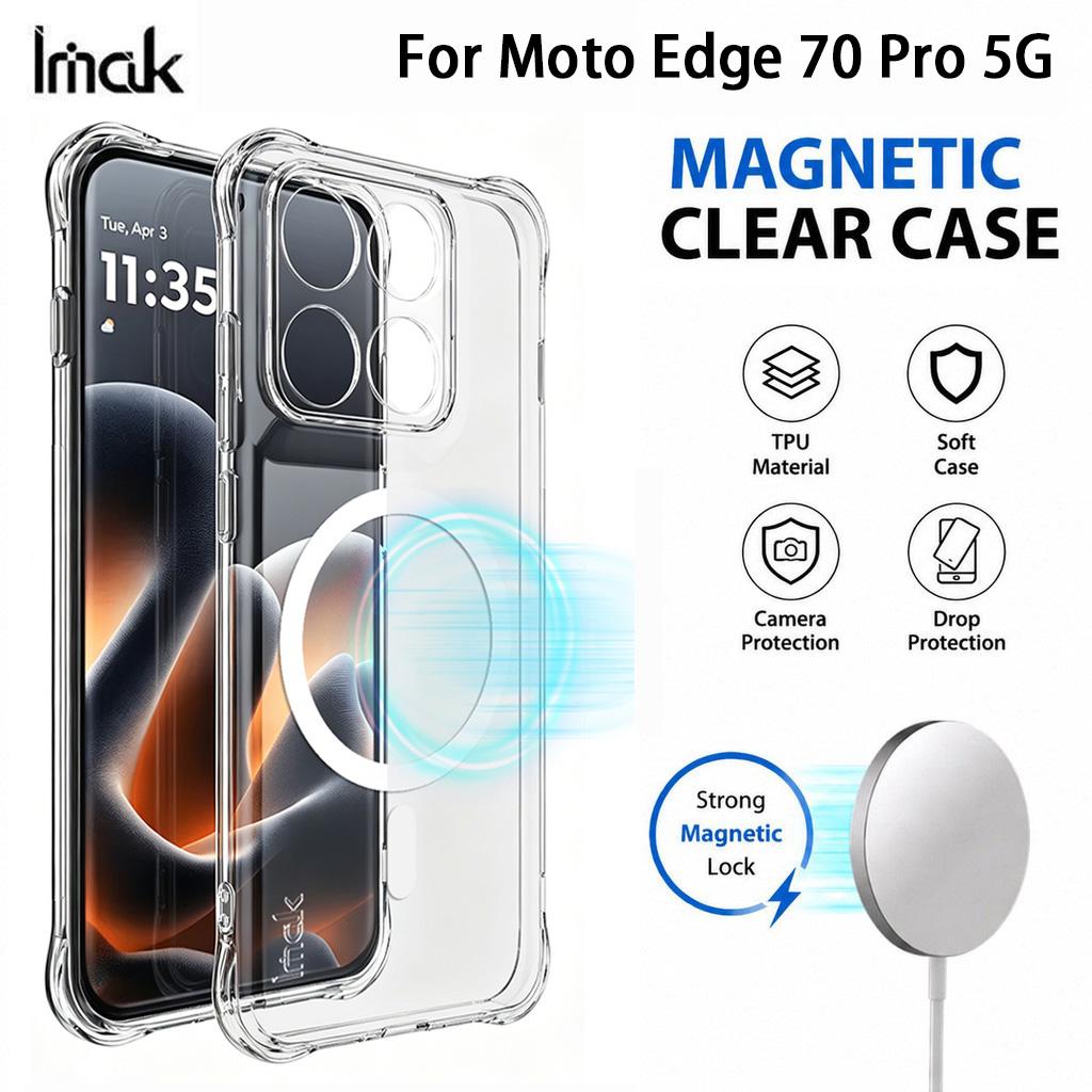 For Moto Edge 70 Pro 5G Phone Case IMAK Shock-resistant Soft Magnetic Case