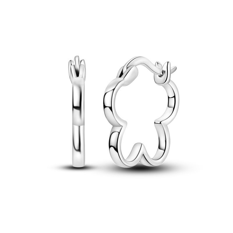 925 Silver Flower Hoop Earrings Fashion Zircon Circle Jewelry For Women Plant Series Gifts Accessories