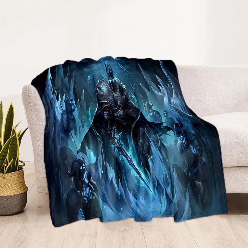 World of Warcraft Pattern Oversized Manta Sofa Bed Cover Soft and Hairy Blanket Plaid Soft Warm Flannel Throw Blankets Fans Gift
