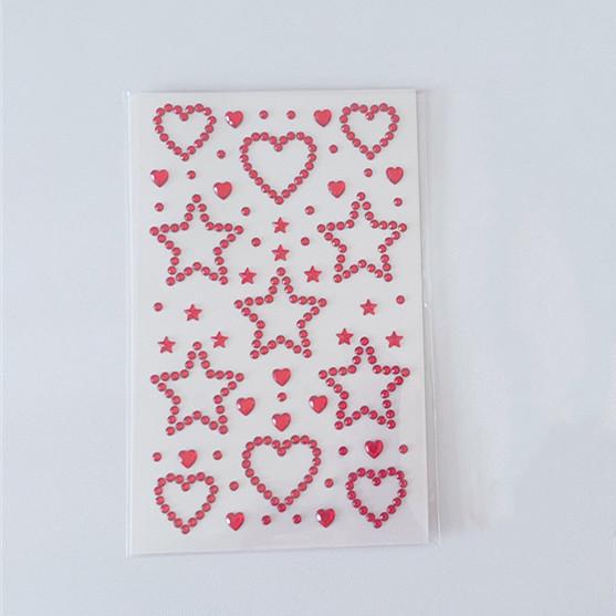 

3D Стразы Сердце Наклейки Декоративные Наклейки Блестящие Звезды Открытка Ручной Работы Наклейки Для Девочек Товары Для Сделай Сам Художественные Принадлежности красный