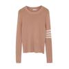 Korean College-Style Women's Striped Wool Knit Long Sleeve Top – Early Autumn Slim Fit