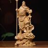 Small-Leaf Boxwood Carving: Mighty Guan Gong Ornament, Scenic Spot Style