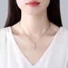 Cupid's Arrow Pendant Necklace 925 Sterling Silver Blue Diamond Zircon French Style Elegant Jewelry for Women