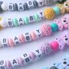 Personalisierte Name Baby Schnuller Clips Schnullerkette Halter für Baby Zahnen Schnuller Kauspielzeug Clips