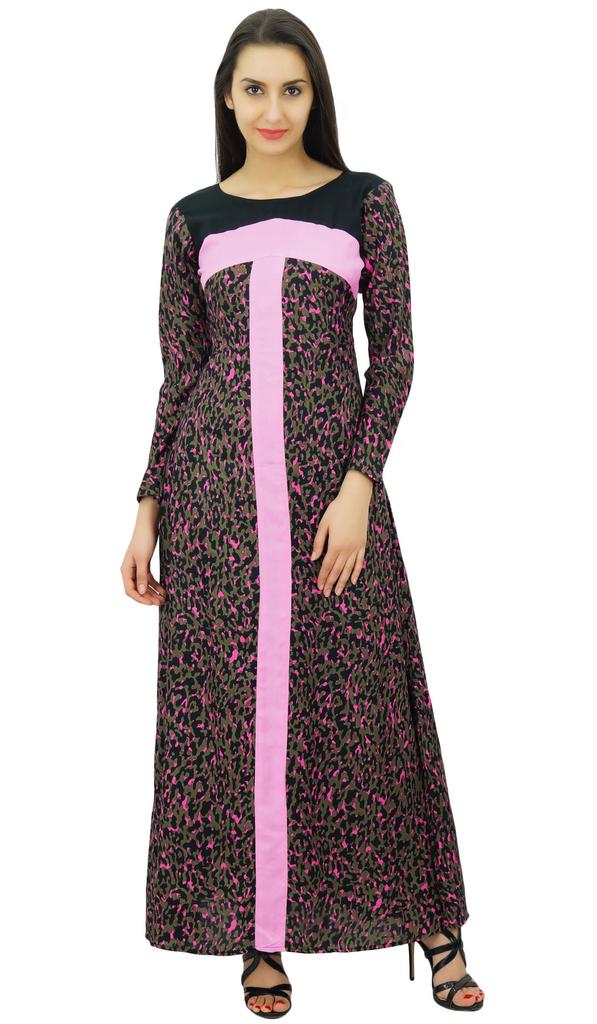 Bimba Women's Long Sleeve Winter Wear Maxi Dress Rayon