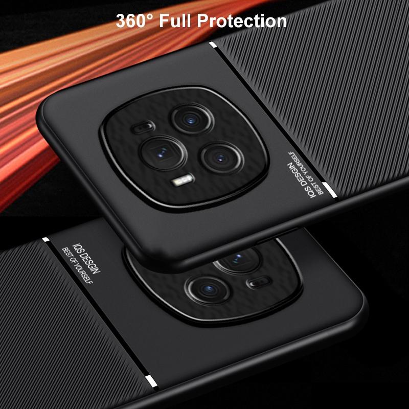 Magnetische PU-Lederhülle für Honor Magic 6 Pro Rückseite Matte Silikon Vollschutz Handyhülle für Honor Magic6 Pro 5G 6Pro