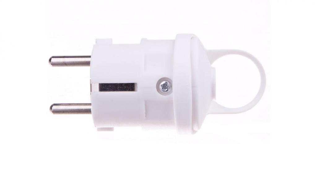 Straight Plug 10/16A 250V 2P+Z With Holder White Em-Grc-01 P0038