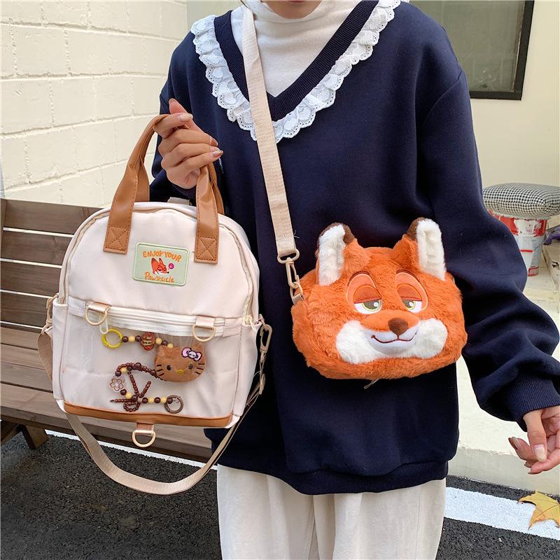 Zootopia Cute and Versatile Backpack, Large Capacity Plush Toy Backpack 0180 CLE