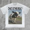 Chat Is This Real Ai Cow Shirt Inappropriate Gen Z Humor Iconic Slogan Brain Rot Dank Memes